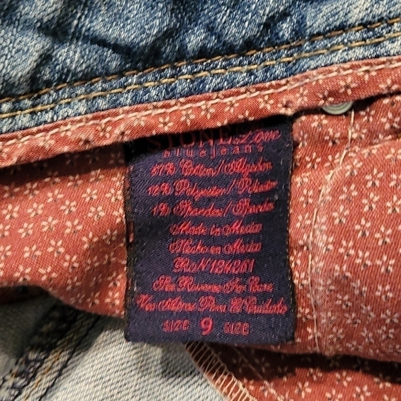 Stone LOVE 1990s Destroyed Bleached Low Rise Grunge Denim Jeans Size 9 Juniors - Picture 15 of 15